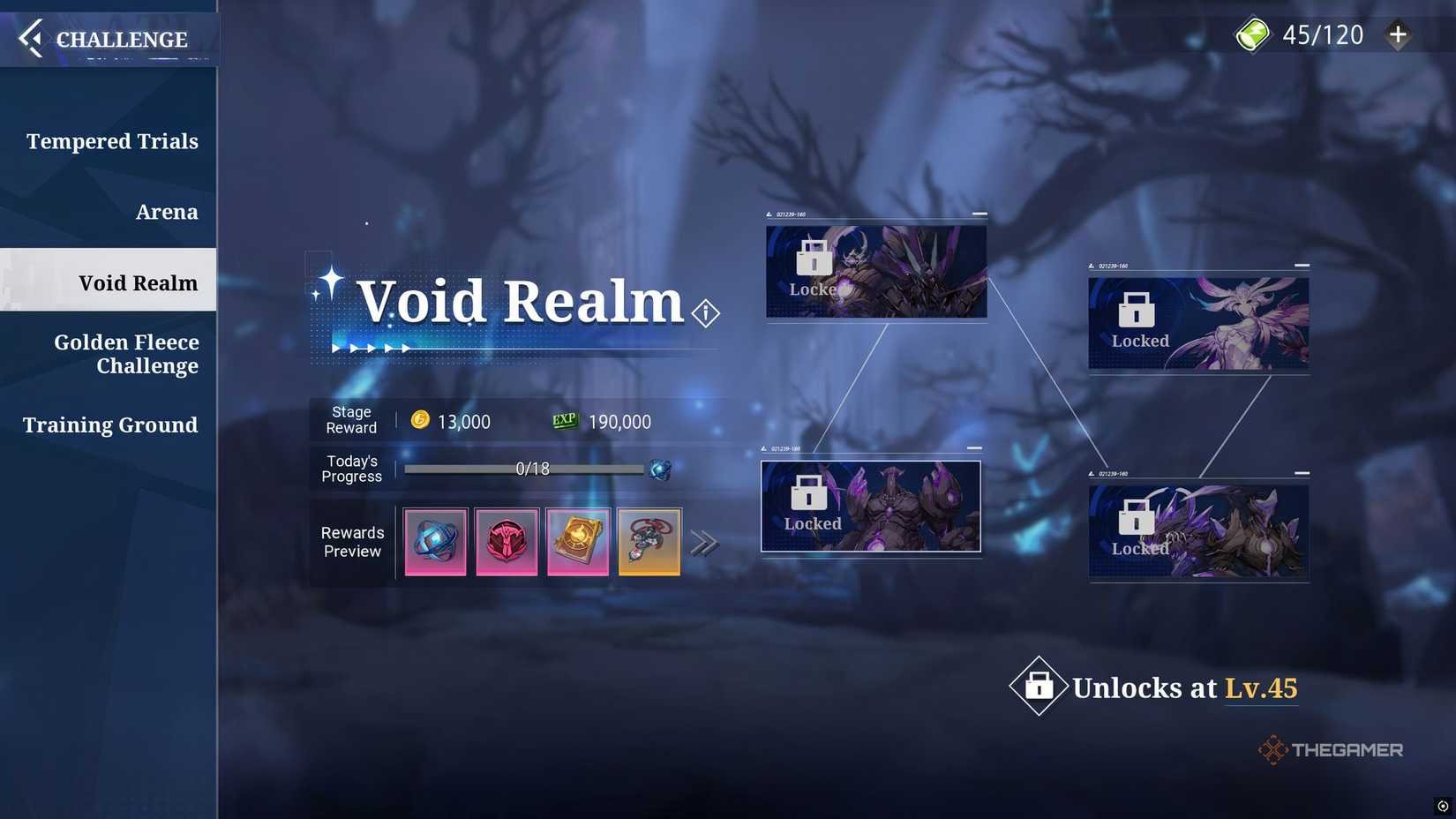 Interface des Event-Zeitplans der Golden Fleece Challenge mit Belohnungsrotation