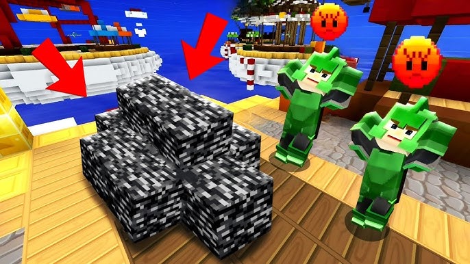 Blockman Go Bed Wars squad guarding their bed on an island base