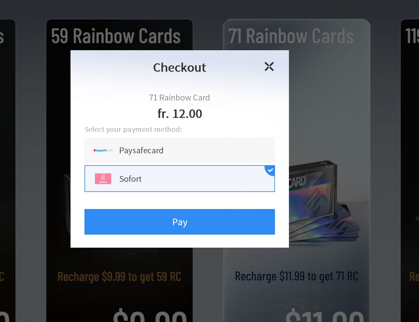 Comparison chart of top-up mistakes in Punishing: Gray Raven Rainbow Cards