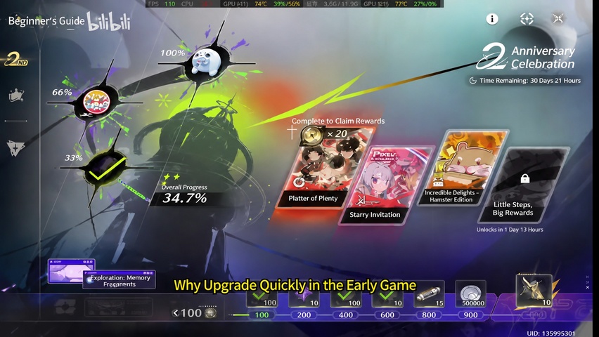 Data Bank panel and beacon map showing the Union Level 14 anniversary gate condition