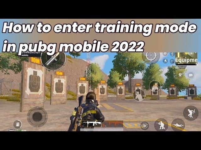 Captura de tela do modo de treinamento de PUBG Mobile UC para praticar a altura da mira no peek