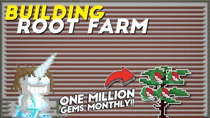 Growtopia Gems Bountiful root farm in action