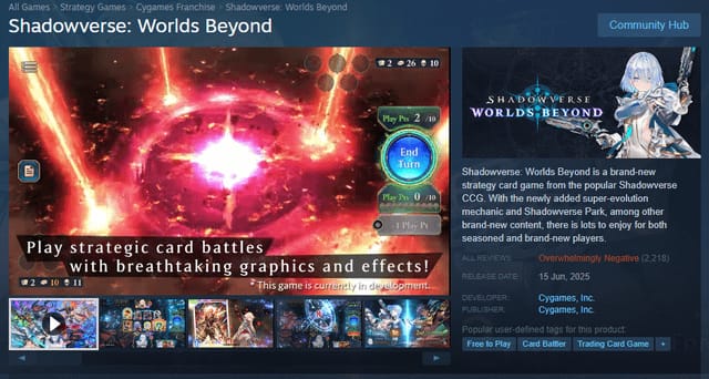 Comparison of top-up options on different platforms in Shadowverse Worlds Beyond