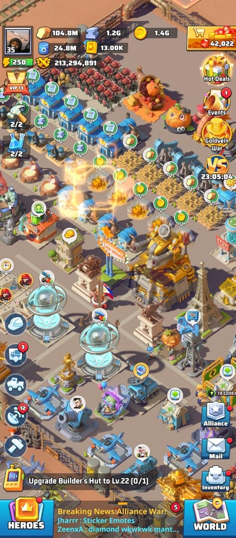 Top War Gold Bricks drone upgrade in-game view