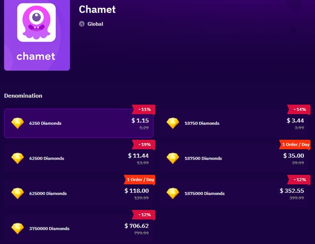 Chamet Diamonds खरीदारी को रीस्टोर करने के लिए निर्देश गाइड