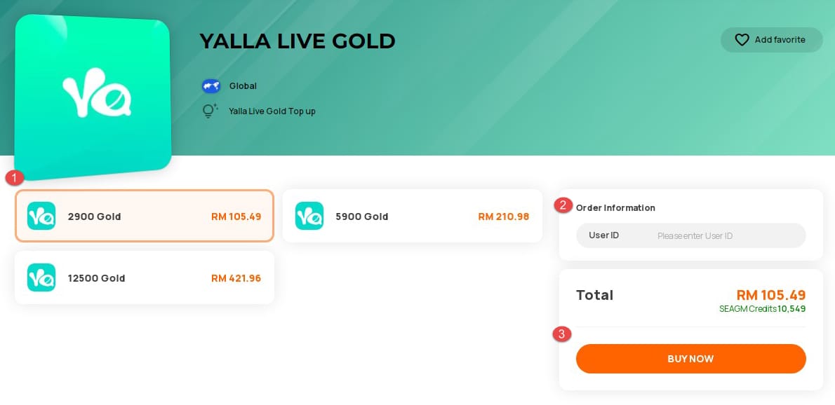 Guida illustrata per la verifica della ricarica Gold di Yalla Live