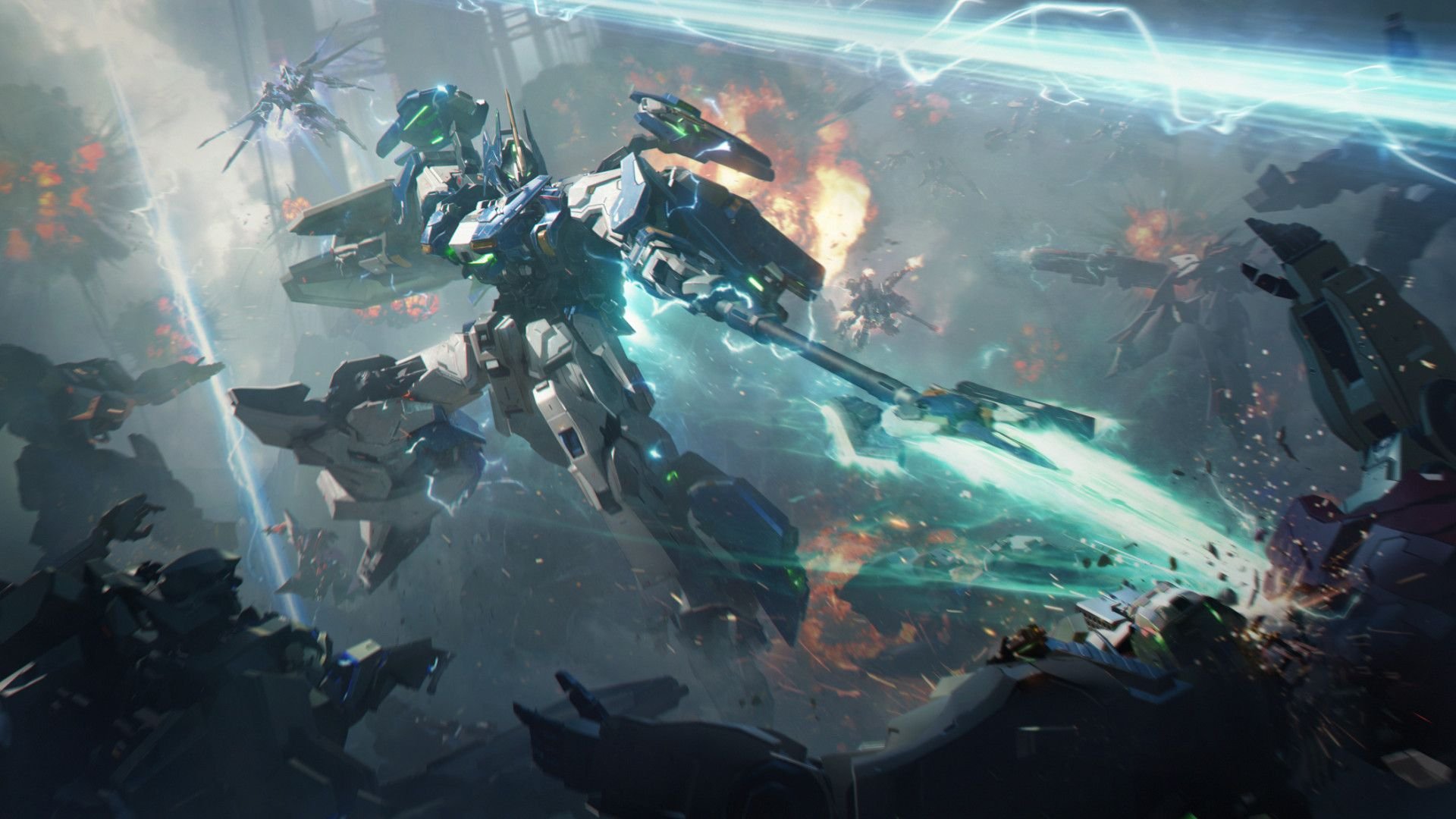 Spieler-Mech bereitet eine Extraktionsbake im Mashmak-Modus von Mecha Break vor