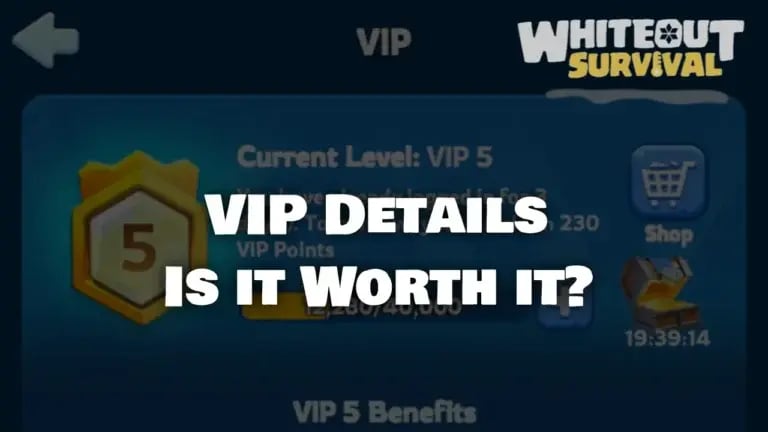 Interface du coffre VIP quotidien dans Whiteout Survival montrant les drops de fragments de héros mythiques