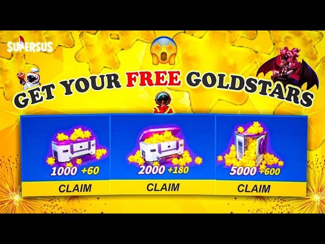 شاشة مكافآت فعاليات Super Sus Golden Stars & Passes مع نجوم مجانية