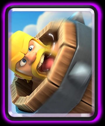 Clash Royale 遊戲內 Barbarian Barrel 法術釋放效果截圖