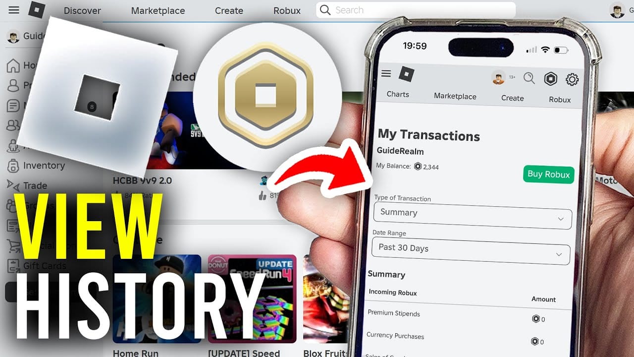 Step-by-step guide for finding Roblox receipts on mobile devices using browser and app stores