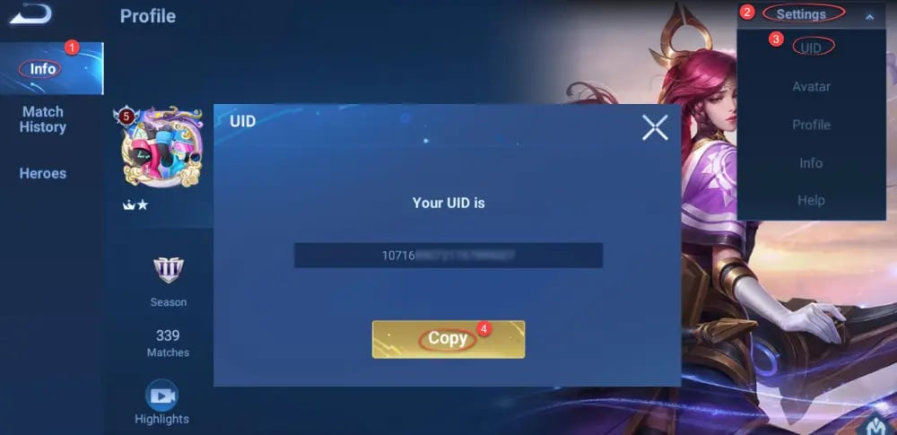 Cómo encontrar tu UID de Honor of Kings