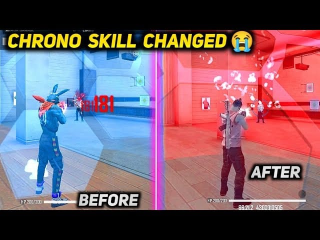 게임 플레이 중인 Free Fire Chrono 역장 보호막