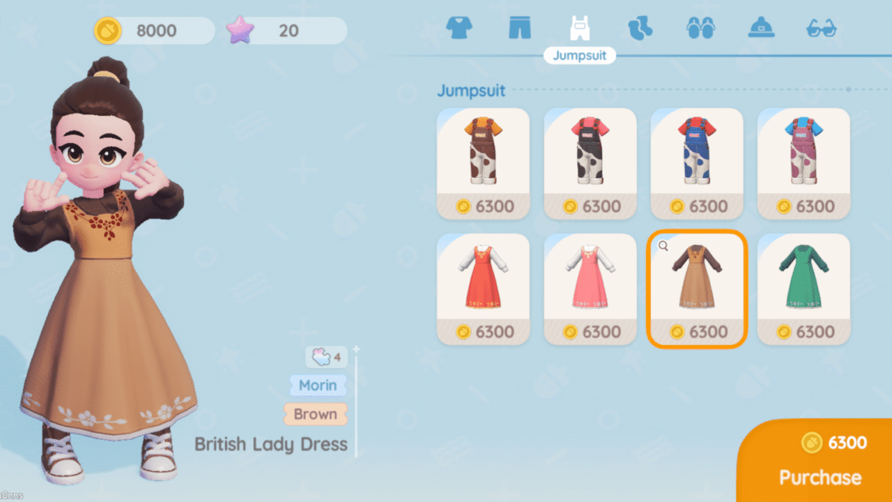 Heartopia wardrobe interface displaying premium character outfits and furniture blueprints
