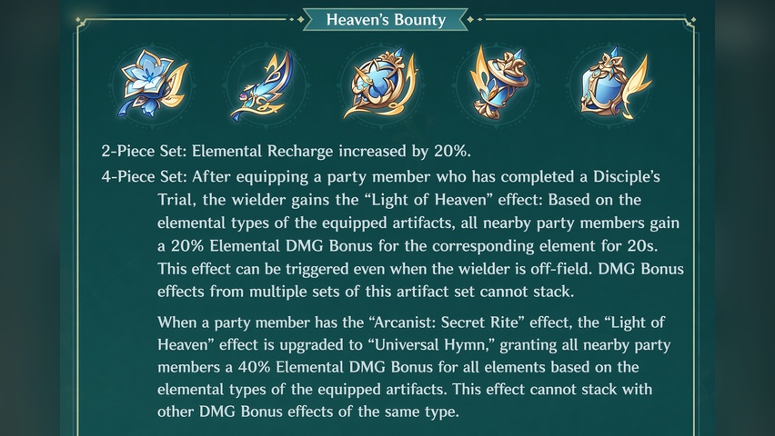 Celestial Gift artifact set effect