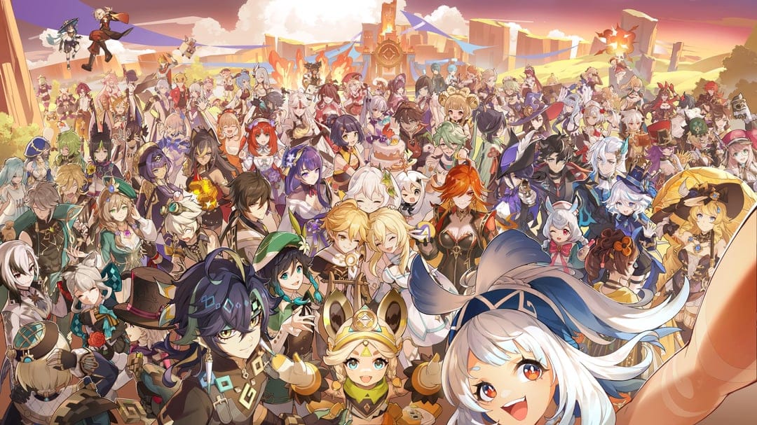 Genshin Impact Arlecchino and Neuvillette character art