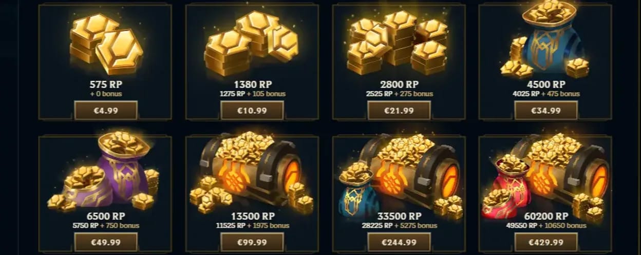 Vizuální průvodce krok za krokem pro bezpečný nákup League of Legends RP kontrolou regionu, platební metody a potvrzení o přijetí