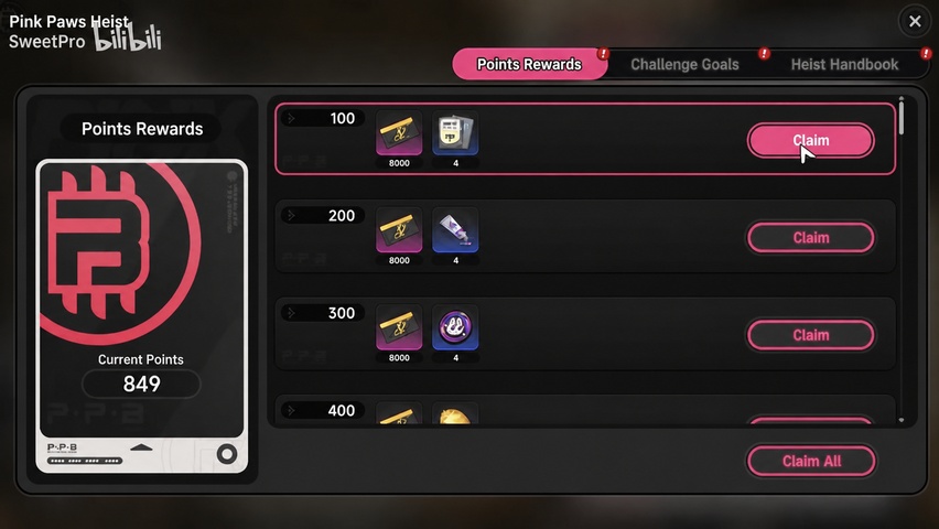 Pink Paw Heist Earnings