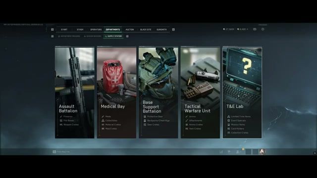 Delta Force Supply Station departments overview