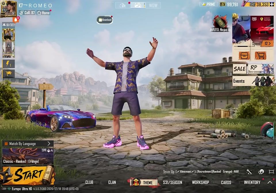 Entrada a los eventos del lobby de PUBG Mobile para el Rally de Camaradas