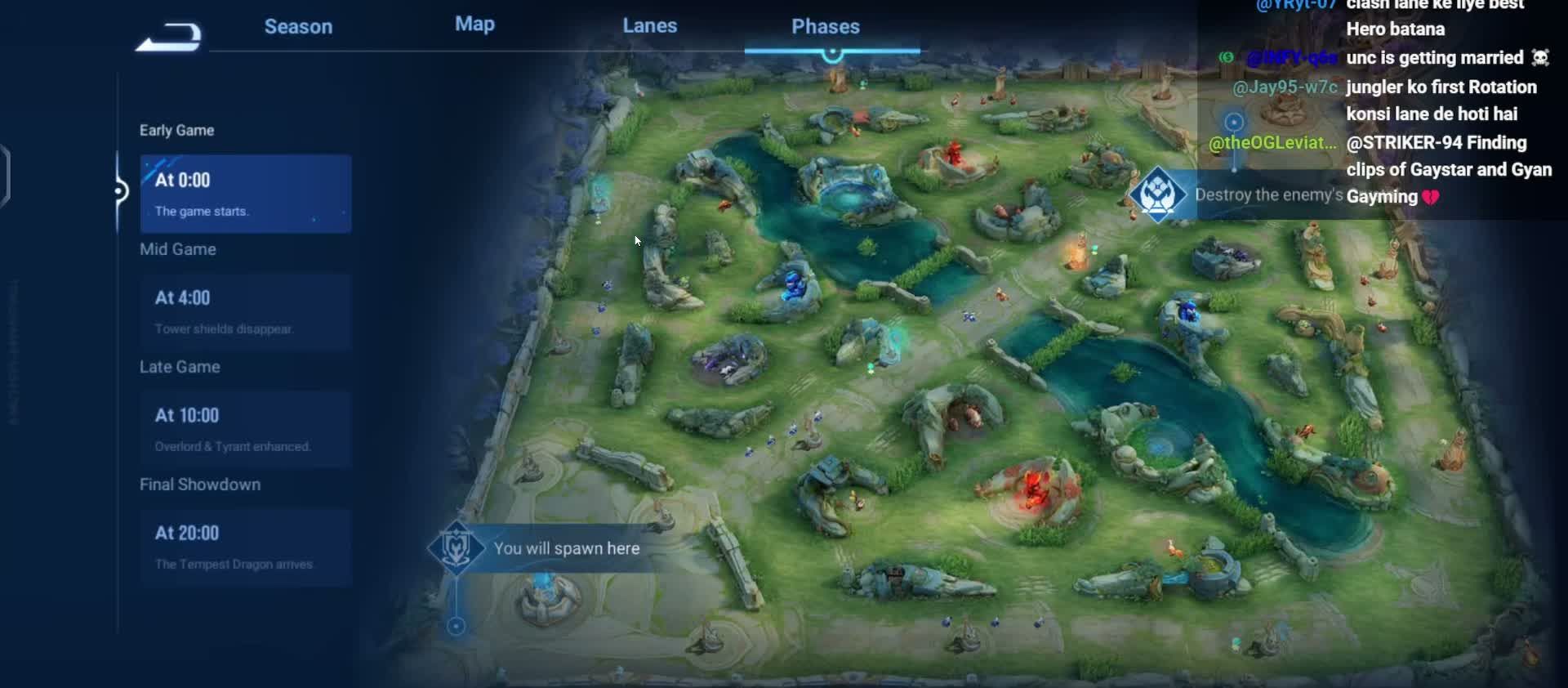 Honor of Kings Karten-Guide Phasen Early Mid Late Final Showdown
