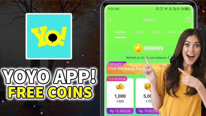 Скриншот кошелька Yoyo Coins с UID и нулевым балансом для тикета поддержки