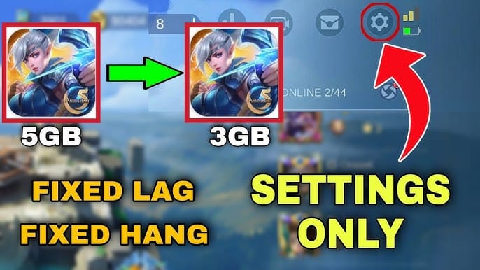 Android settings for Mobile Legends: Bang Bang app storage and cache