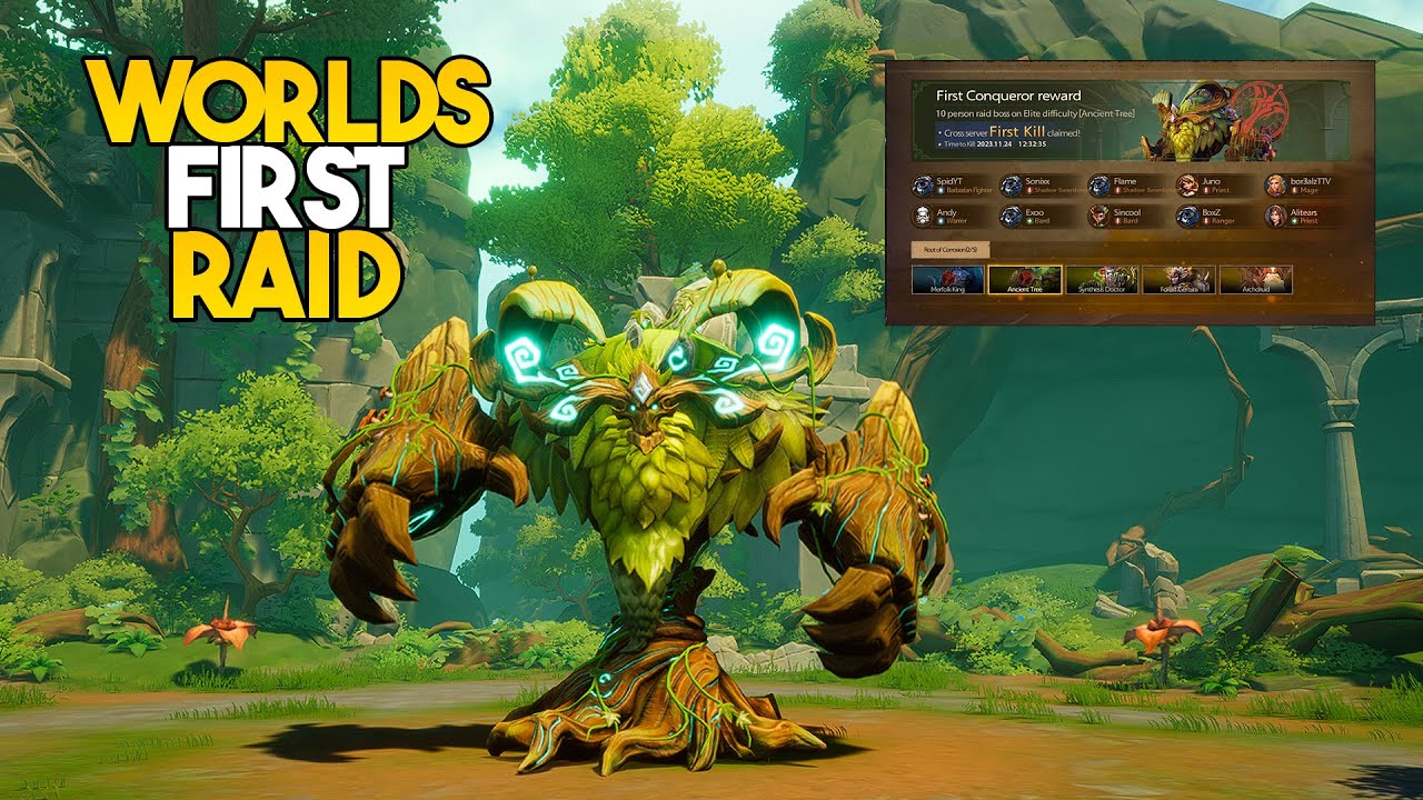Tarisland raid team battling bosses inside the Root of Corrosion instance