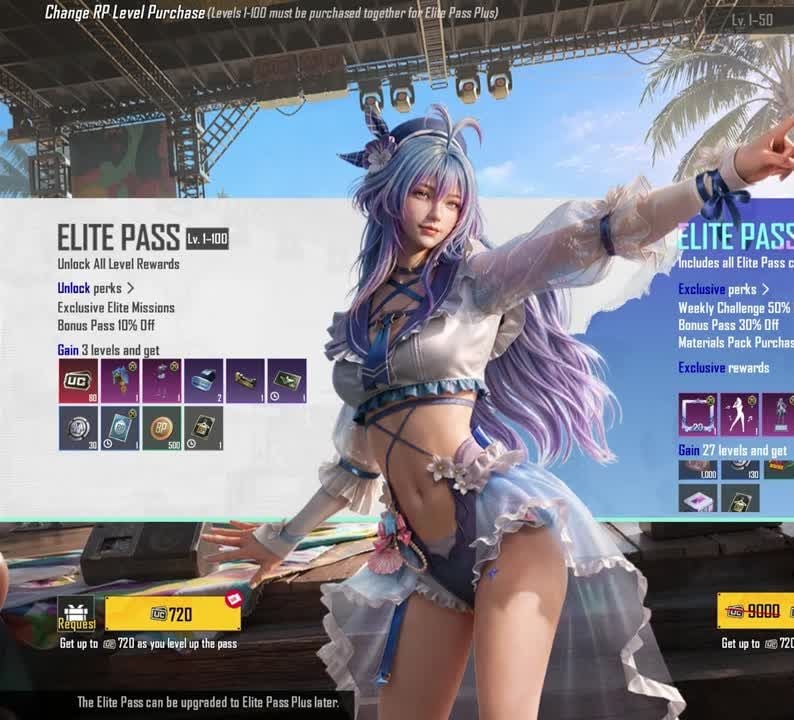 PUBG Mobile A20 Elite Pass価格720 UCおよびElite Pass Plus 1920 UC