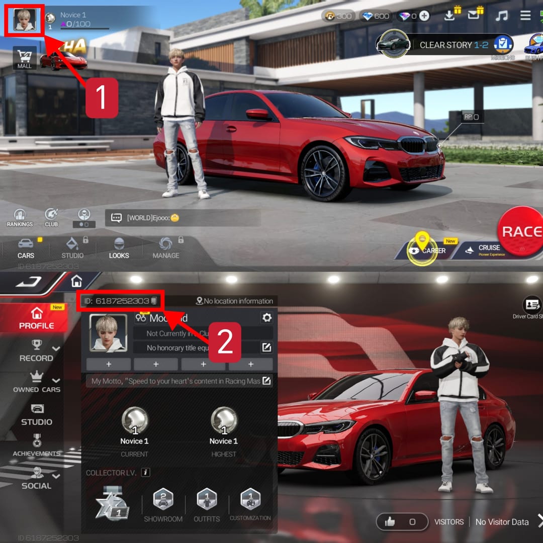 Officiële opwaardeerinterface voor Racing Master Gems & Packs
