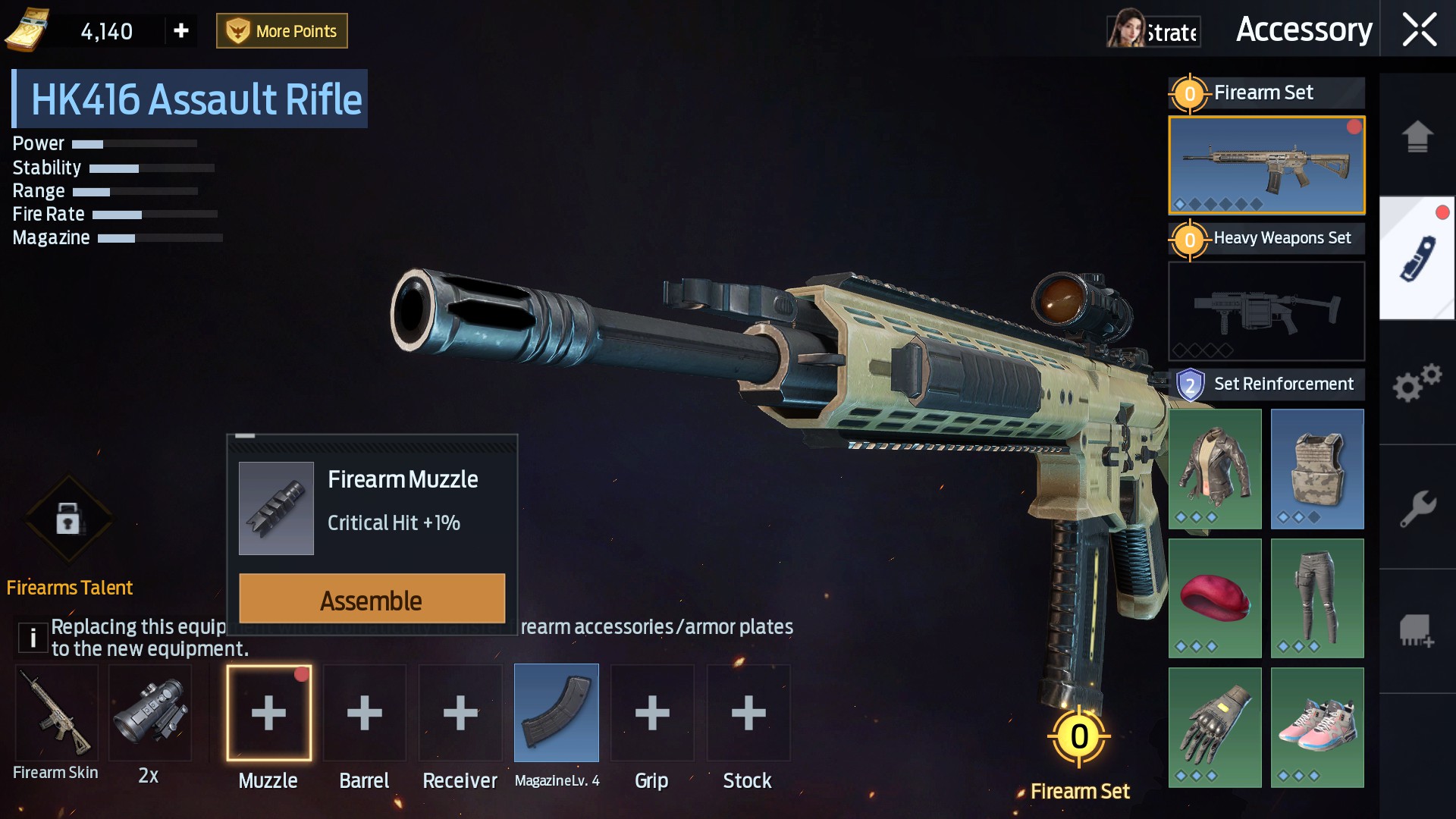 Undawn weapon upgrade screen displaying slot enhancement levels and combat power