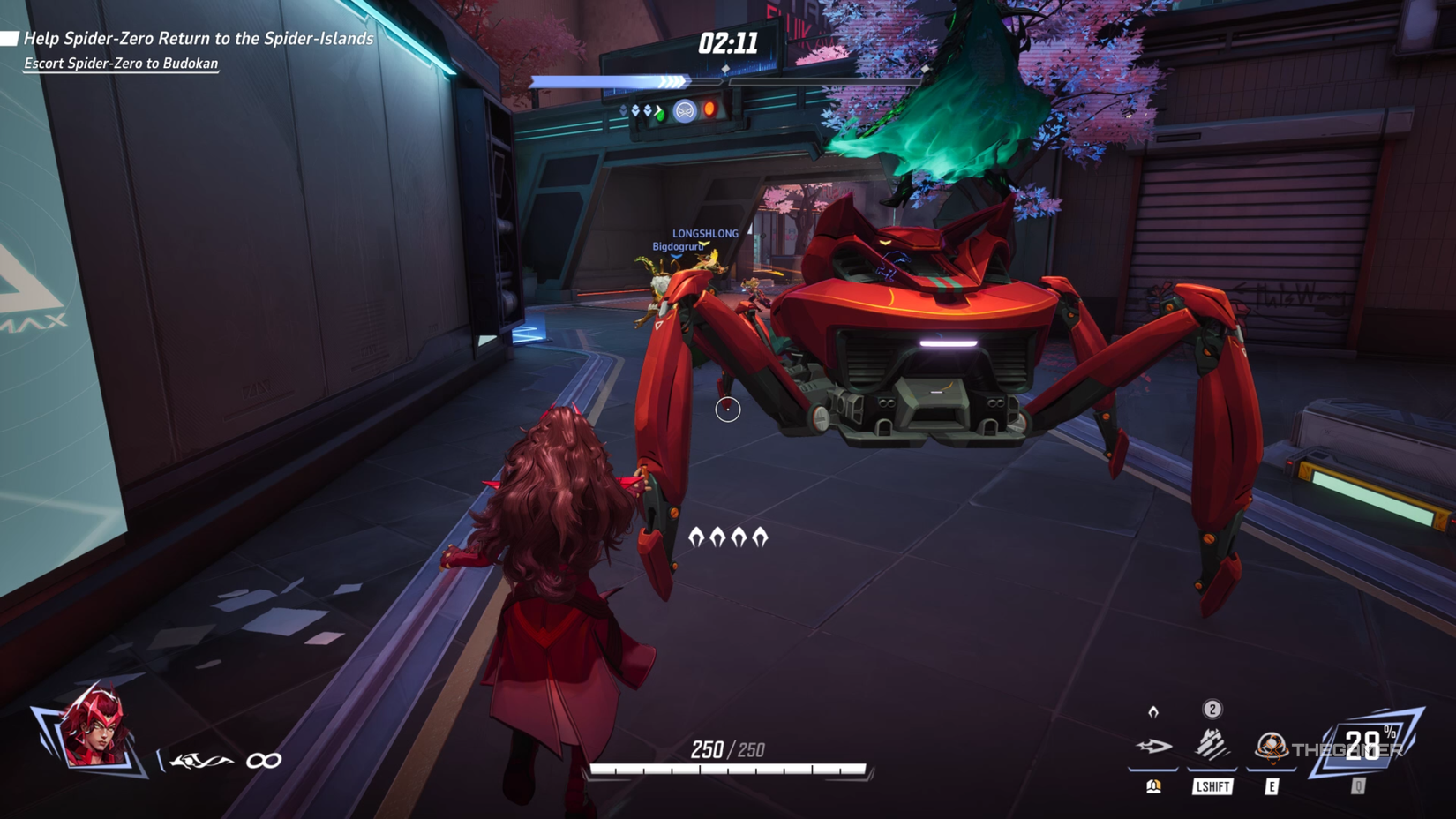 Fahrzeugeskorte in Marvel Rivals bewegt sich durch einen Straßen-Kontrollpunkt