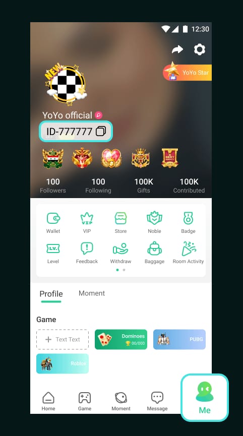 Obraz z przewodnikiem krok po kroku pokazujący, jak doładować Yoyo Coins za pomocą GCash przez Codashop przy użyciu identyfikatora użytkownika Yoyo.