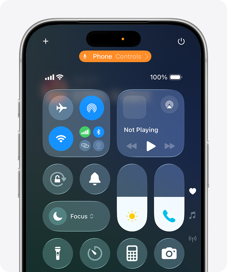 Modo de micrófono del Centro de control de Apple iOS que muestra el ajuste Aislamiento de voz