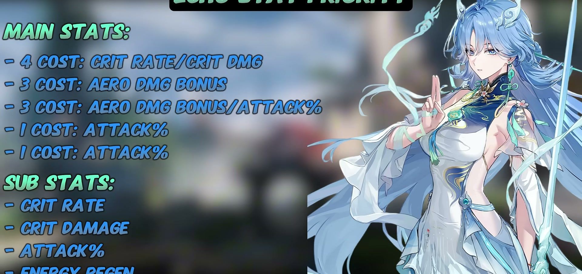 Keutamaan stat Echo Qingxiao Crit Aero ATK
