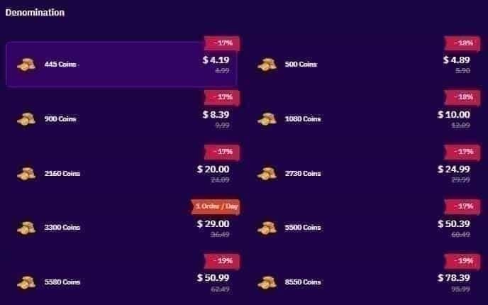 Przegląd pakietów i wariantów MICO Coins