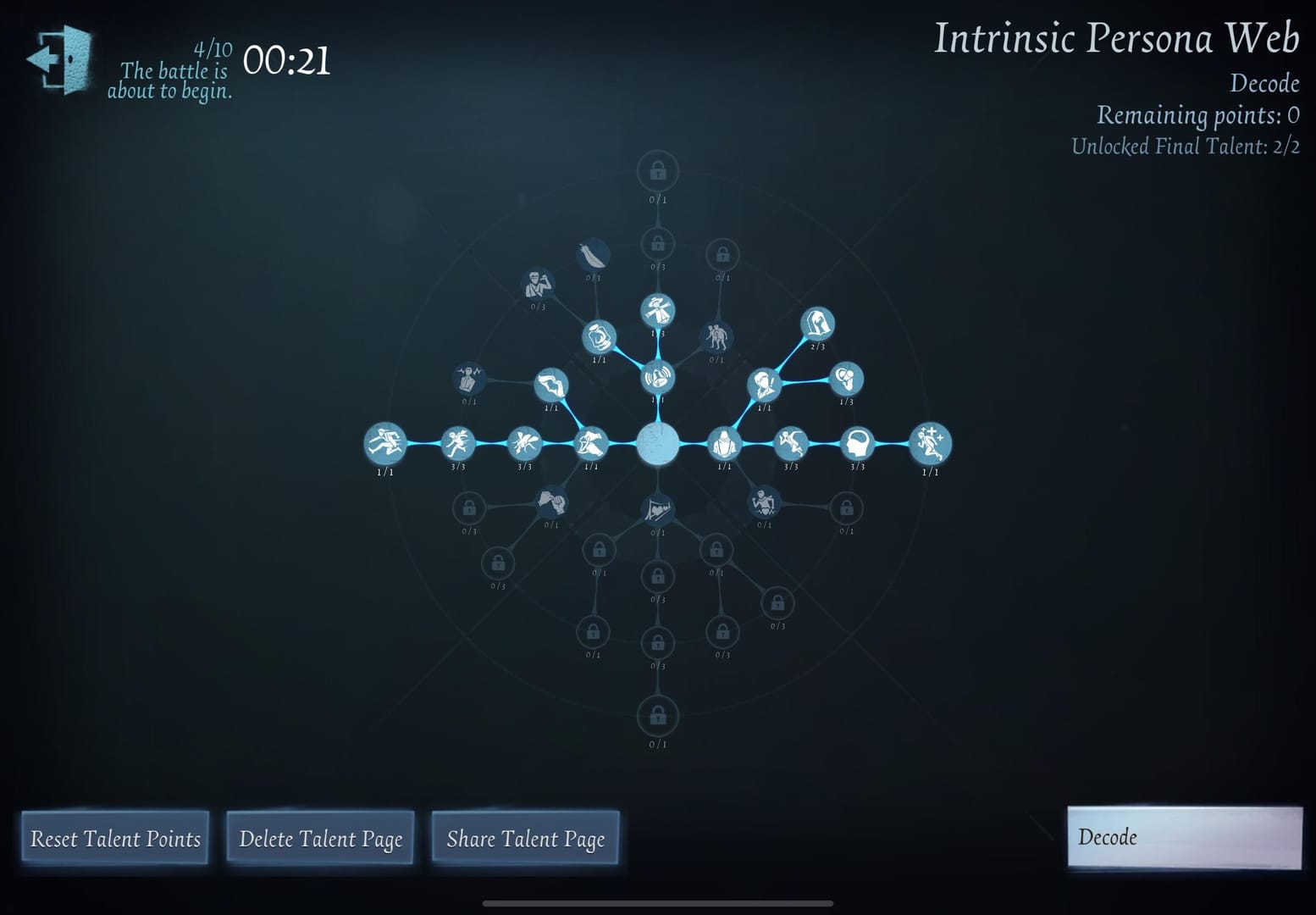Identity V Survivor Persona Web met optimale meta-talent-builds inclusief Flywheel Effect en Borrowed Time.