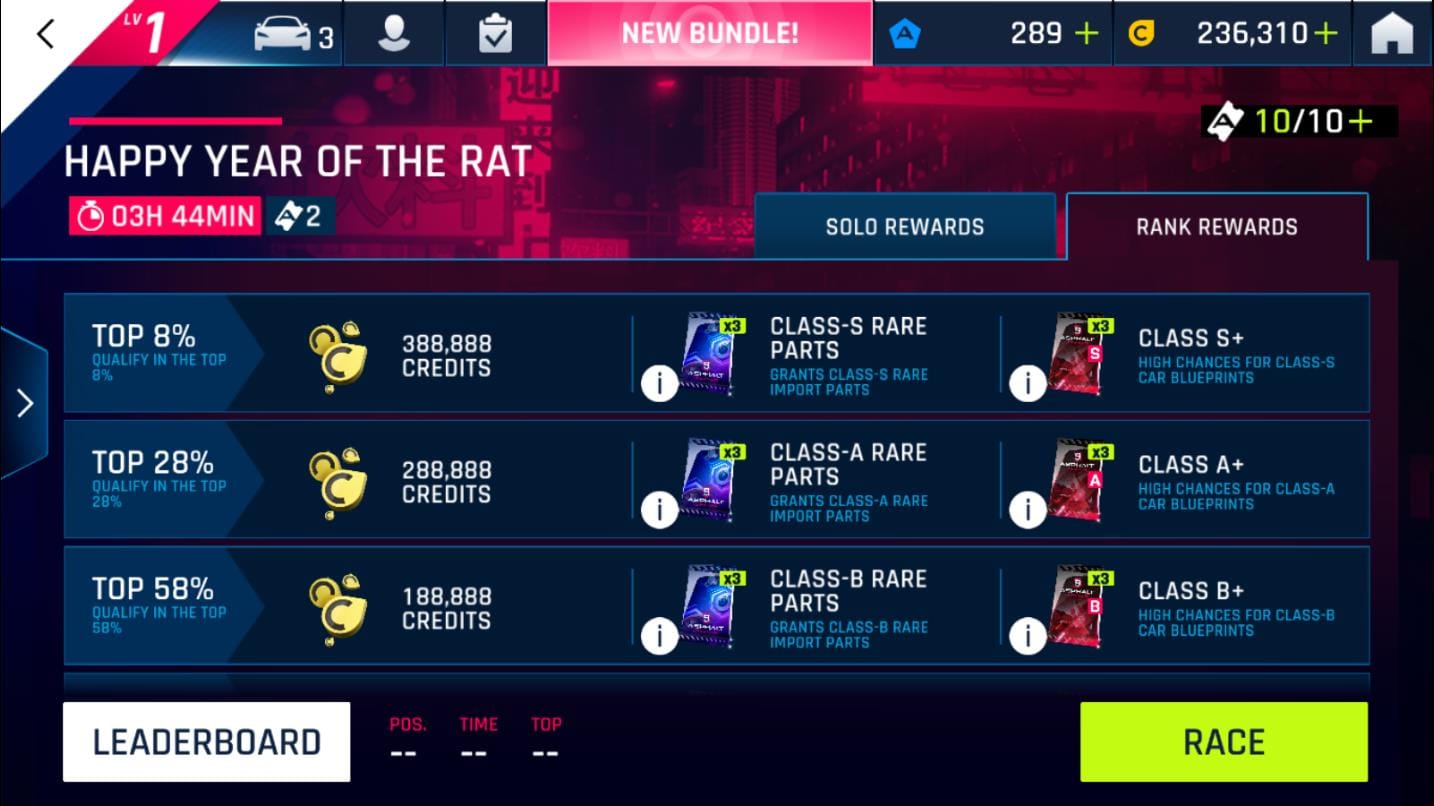 Elementos clave de un recibo válido de fichas de Asphalt 9: Legends