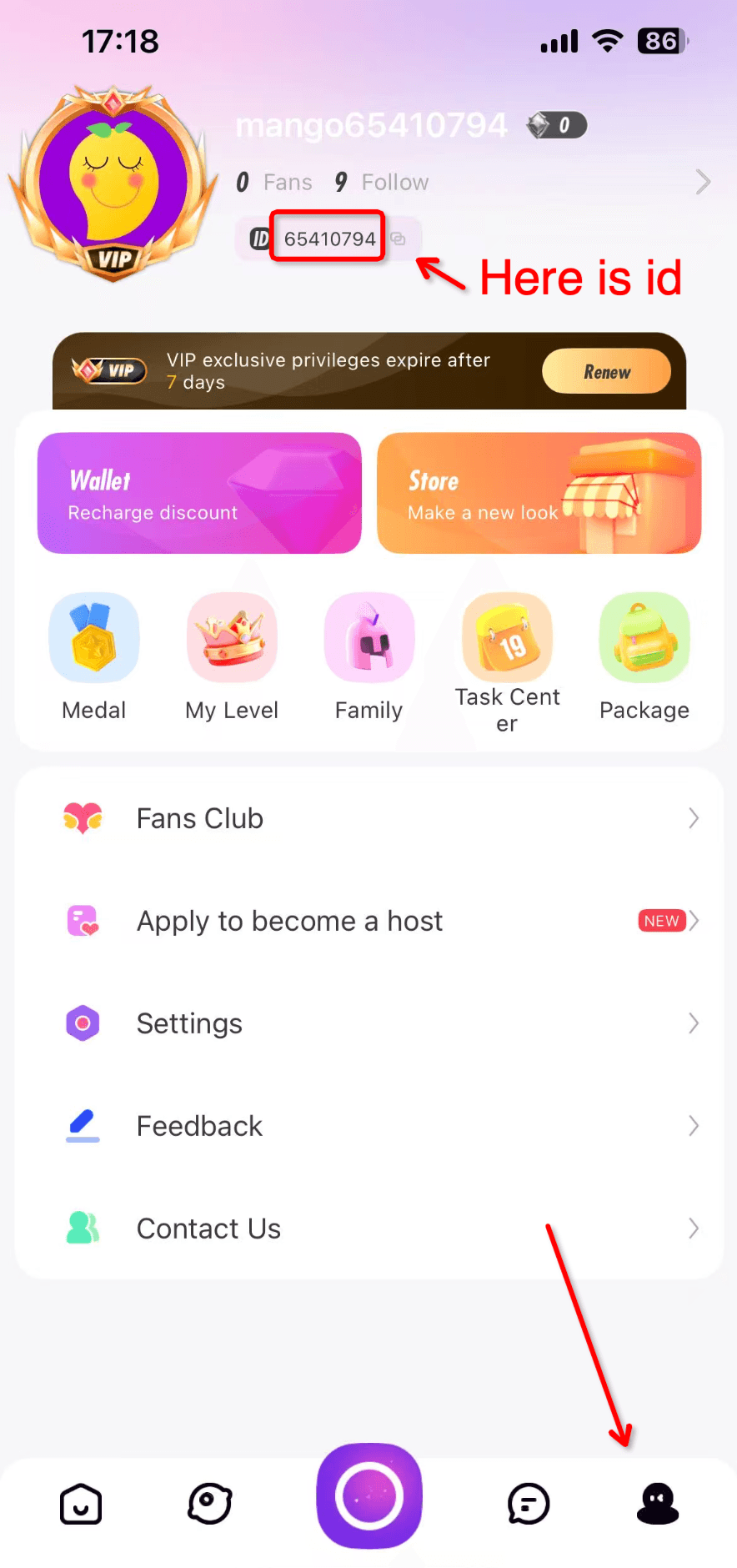 Cara mencari ID Mango Live anda