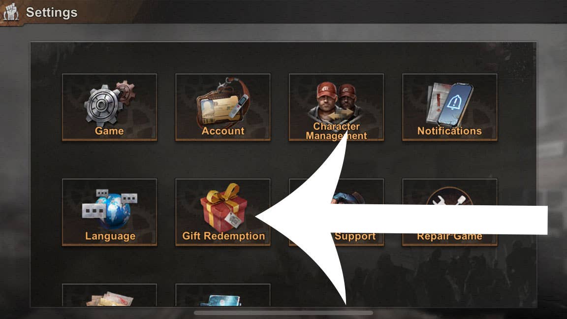 State of Survival settings redemption interface