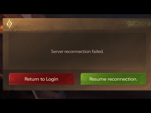 Tarisland game login screen displaying a failed to get server list error prompt