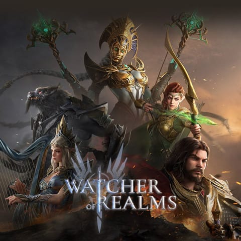 صورة مقارنة لطرق شحن Watcher of Realms بما في ذلك الشراء الرسمي، ومسار الكمبيوتر الشخصي، والخدمة القائمة على UID، ومستويات مخاطر البائعين.