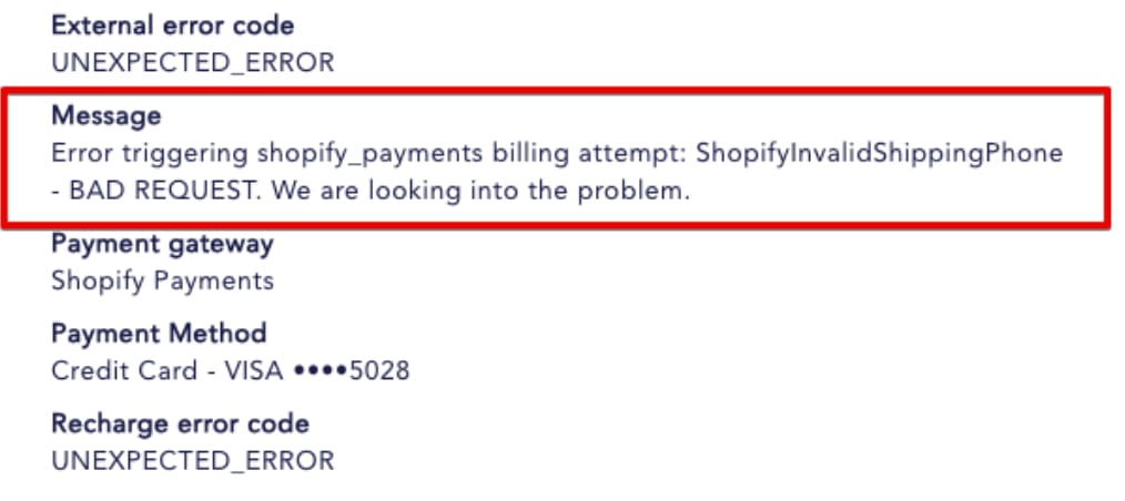 4Fun support or error message visual for invalid ID or account detail mismatch during recharge